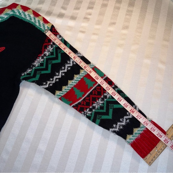 33 Degrees Christmas Sweater Sz XS Brown Dog Graphic Ugly Sequins Jingle - Picture 7 of 14